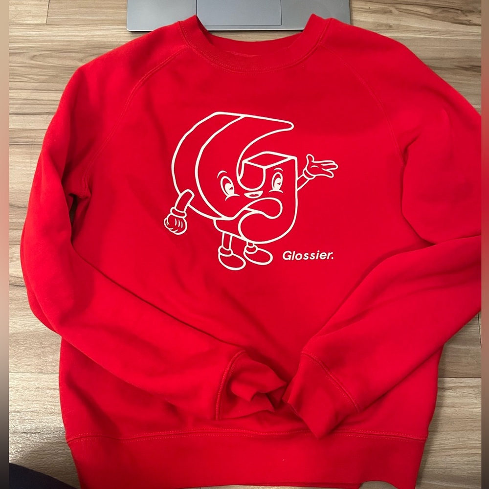 Glossier Red crewneck! Only worn twice